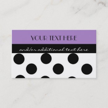 Purple Polka Dot Business Card by cami7669 at Zazzle