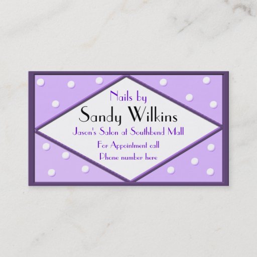 Customizable Purple polka dot Business Card