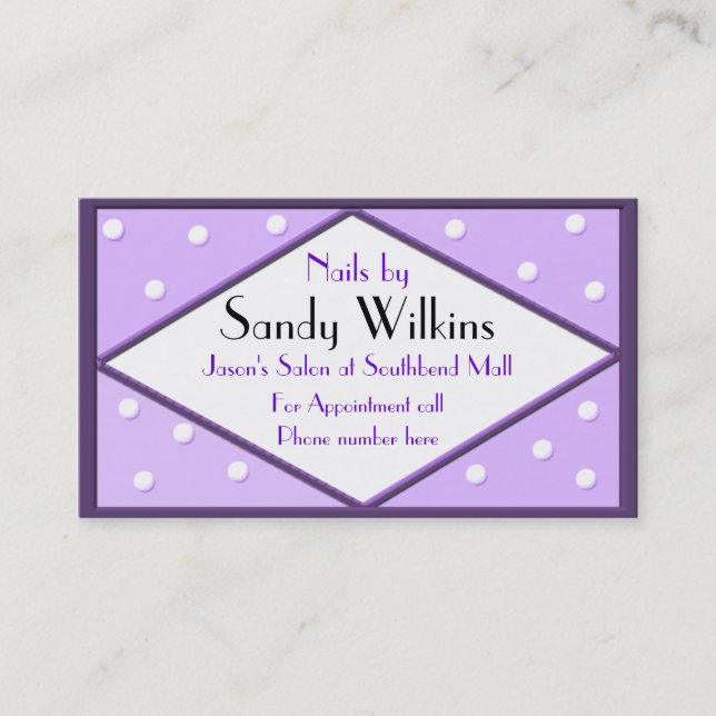 Purple polka dot Business Card (Front)