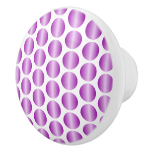 Purple Polka Dot Design Ceramic Knob