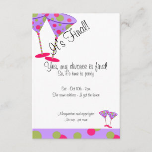 Purple Polka Dot Divorce Party Invitation