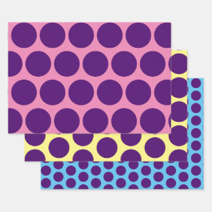 Purple Polka Dot Fun Art Wrap Craft Paper