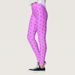Purple Polka Dot Hot Pink Gym Leggings