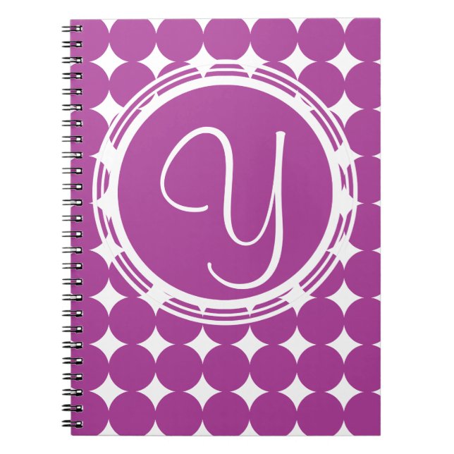 Purple Polka Dot Monogram Notebook (Front)