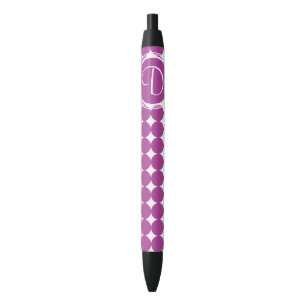 Purple Polka Dot Monogram Pen