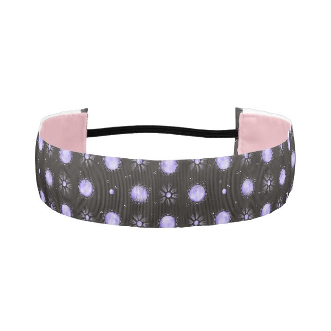 Purple Polka Dot Non-Slip Headband (Front)