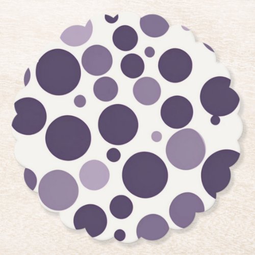 Purple Polka Dot  Paper Coaster