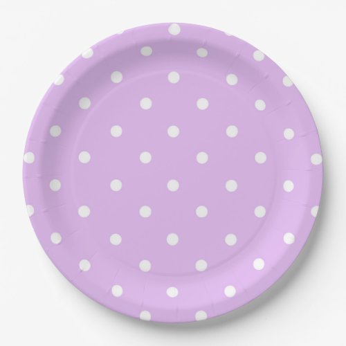 Purple Polka Dot Paper Plate