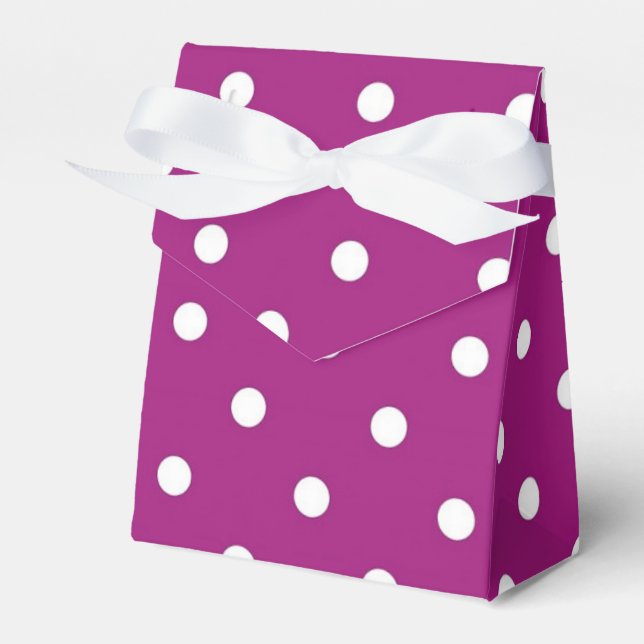 Purple Polka Dot Party Favor Boxes (Front Side)