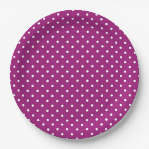 Purple Polka Dot Pattern Paper Plates