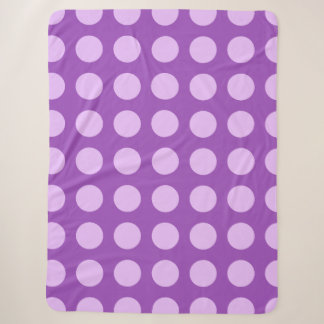 Purple Polka Dot Pattern Sherpa Blanket