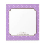 Purple Polka Dot Personalized Girly Cute Notepad at Zazzle