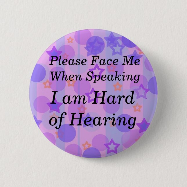 Purple Polka Dot Please Face Me Button (Front)