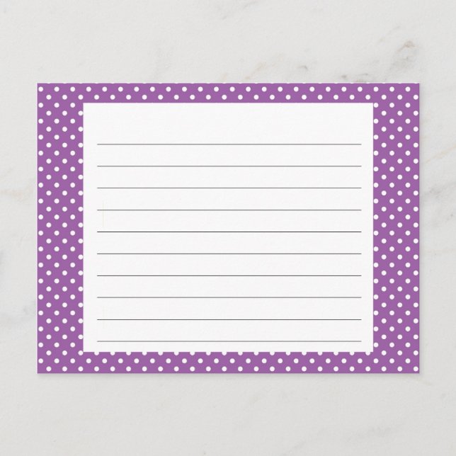Purple Polka Dot Recipe Card (Front)