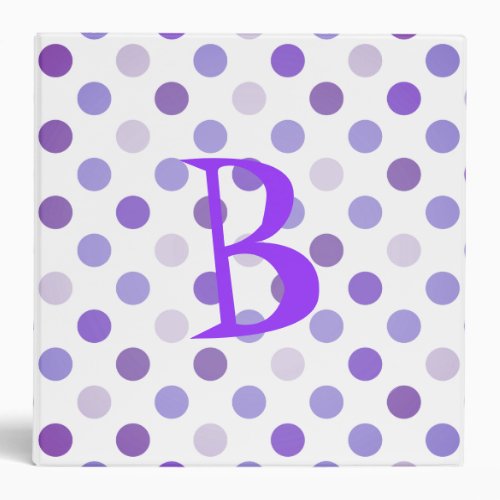 Purple Polka Dot School Binder