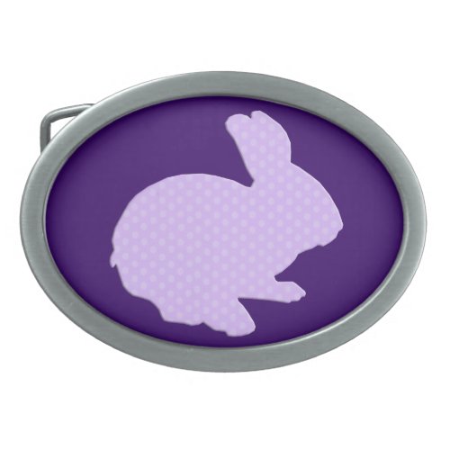 Purple Polka Dot Silhouette Bunny Belt Buckle