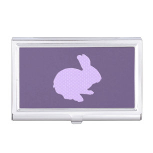 Purple Polka Dot Silhouette Bunny Card Holder