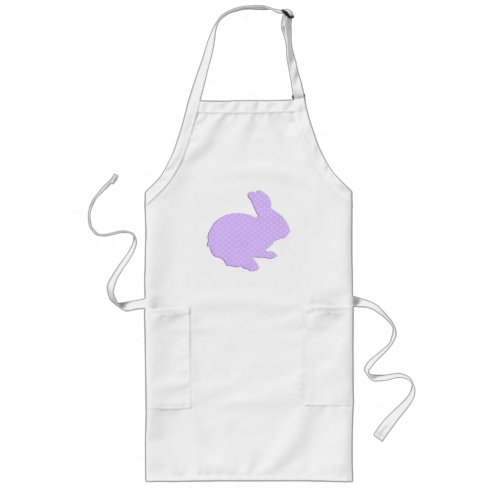 Purple Polka Dot Silhouette Easter Bunny Apron