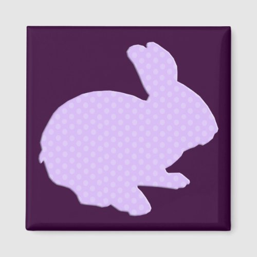 Purple Polka Dot Silhouette Easter Bunny Magnet