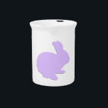 Purple Polka Dot Silhouette Easter Bunny Pitcher<br><div class="desc">Complement your dining room or kitchen and freshen up your table's look with this decorative and functional pitcher. An elegant way to serve water, milk, juice or iced tea at any meal or use it to hold utensils, brushes, or a bouquet on the table. Ideal for both indoor and outdoor...</div>