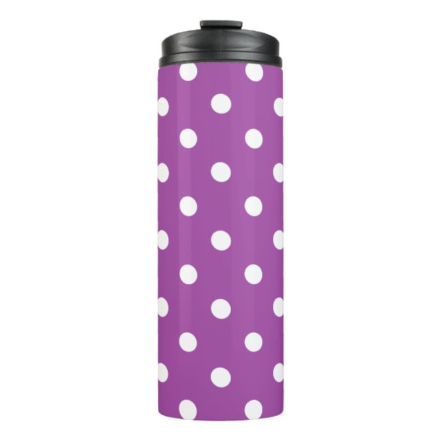 Purple Polka Dot Thermal Tumbler (Front)