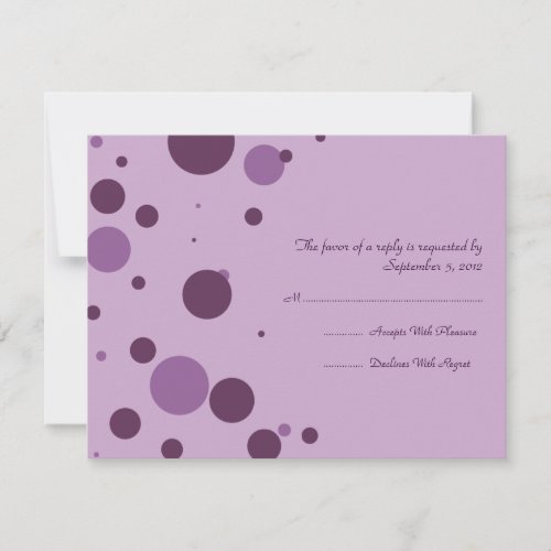 Purple Polka Dot Wedding Invitation RSVP