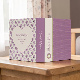 Purple Polka Dots Baby Photo Album 3 Ring Binder