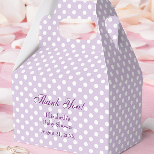 Purple Polka Dots Baby Shower Favor Box