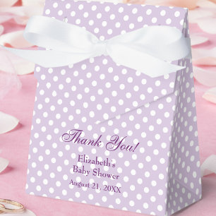 Purple Polka Dots Baby Shower Favor Box