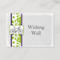 purple polka dots bicycle wishing well cards