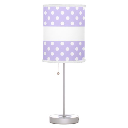 Purple Polka Dots Custom Name V085 Table Lamp (Right)