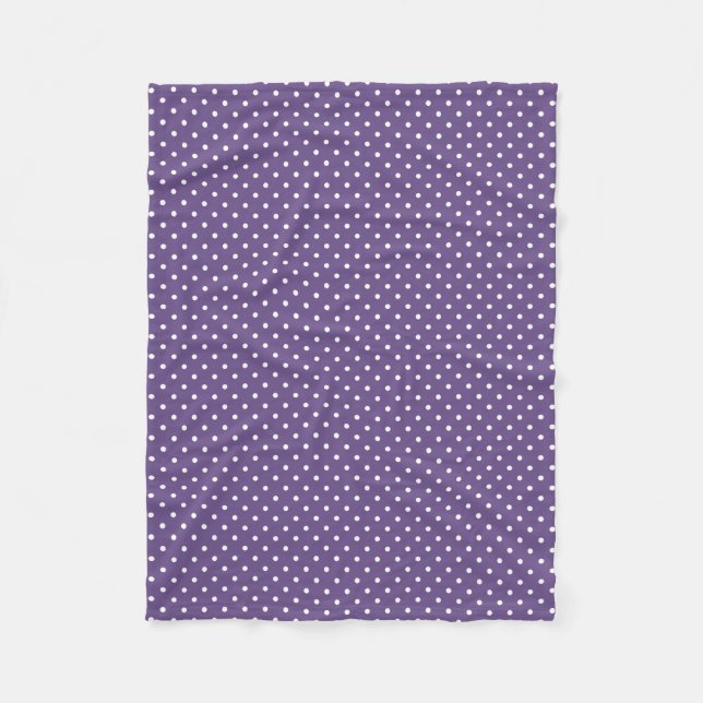 Purple Polka Dots Fleece Blanket (Front)