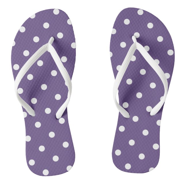 Purple Polka Dots Flip Flops (Footbed)