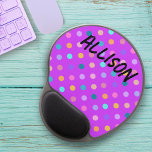 Purple polka dots  gel mouse pad<br><div class="desc">Purple polka dots gel mouse pad - Fun mouse pad for any kid or teen. Customize the name and give them a comfy and useful mousepad.</div>