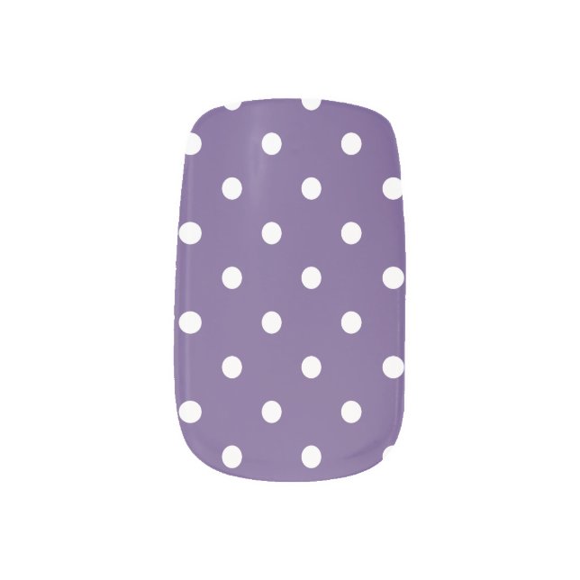 Purple Polka Dots Minx Nail Art (Left Thumb)