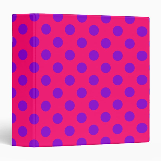 Purple polka dots on cerise binder (Front/Spine)