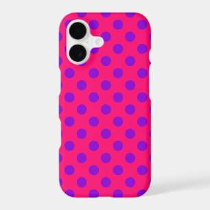 Purple polka dots on cerise iPhone 17 case