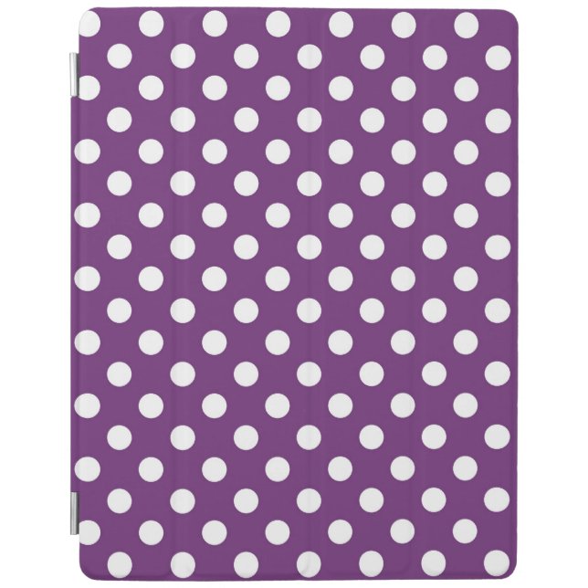 Purple Polka Dots Pattern iPad Smart Cover (Front)