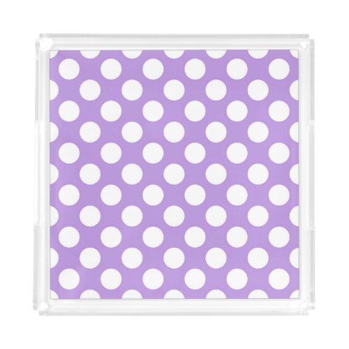 Purple Polka Dots Polka Dot Pattern Dots Dotted Acrylic Tray