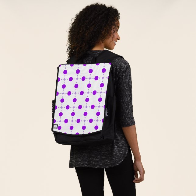 Purple Polka Dots, Polka Dot Pattern, Dots, Dotted Backpack (Worn)