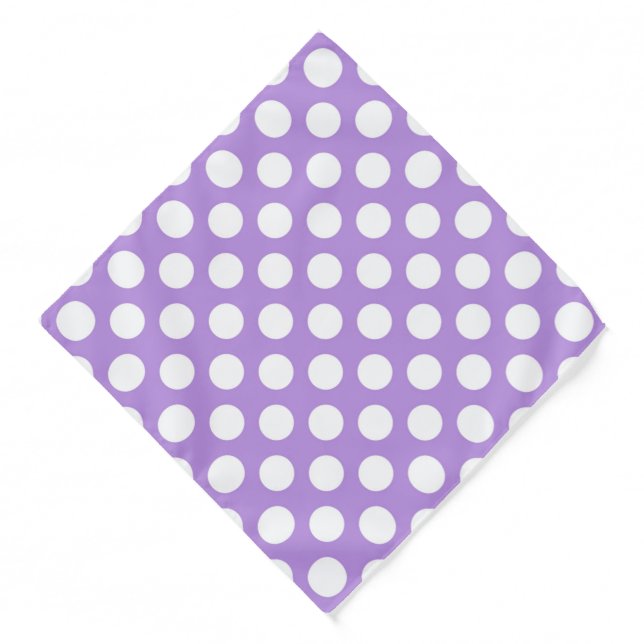 Purple Polka Dots, Polka Dot Pattern, Dots, Dotted Bandana (Front)