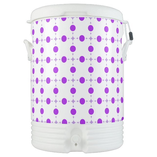 Purple Polka Dots, Polka Dot Pattern, Dots, Dotted Beverage Cooler (Front)