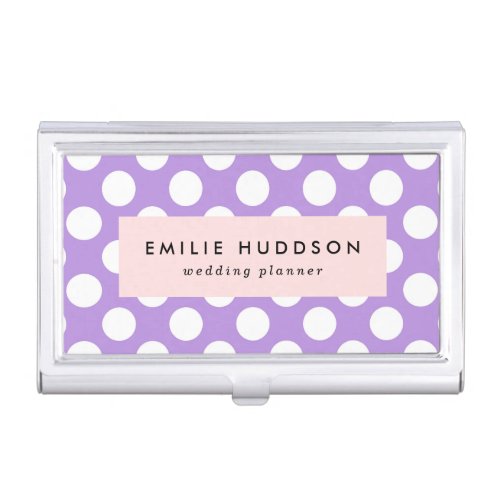 Purple Polka Dots Polka Dot Pattern Dots Dotted Business Card Case