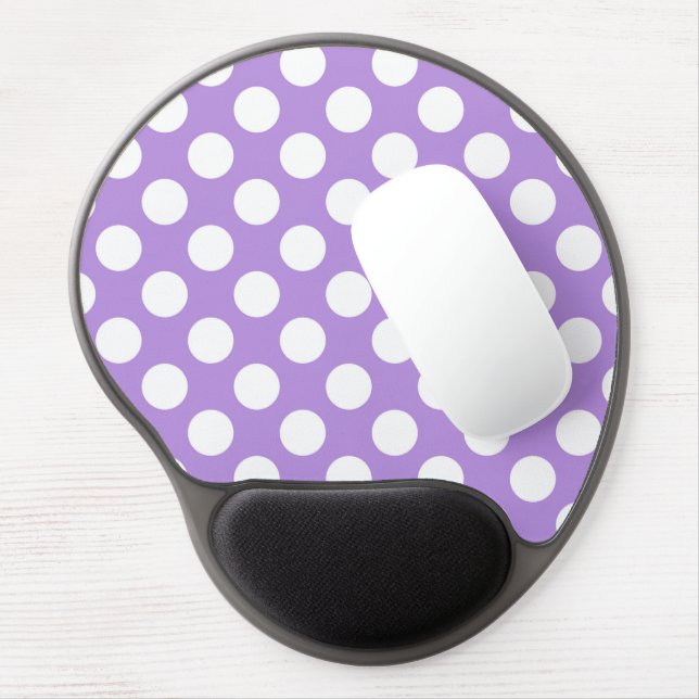 Purple Polka Dots, Polka Dot Pattern, Dots, Dotted Gel Mouse Pad (Left Side)
