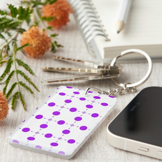 Purple Polka Dots, Polka Dot Pattern, Dots, Dotted Keychain (Front Right)
