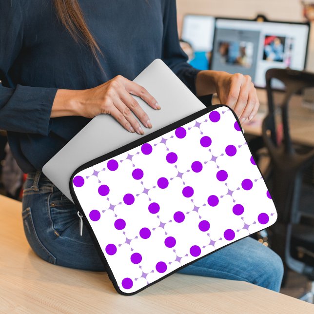 Purple Polka Dots, Polka Dot Pattern, Dots, Dotted Laptop Sleeve (Creator Uploaded)