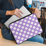 Purple Polka Dots, Polka Dot Pattern, Dots, Dotted Laptop Sleeve<br><div class="desc">Cute,  fun and adorable polka dot pattern in purple and white color. Modern and trendy gift,  perfect for the polka dots lover in your life.</div>