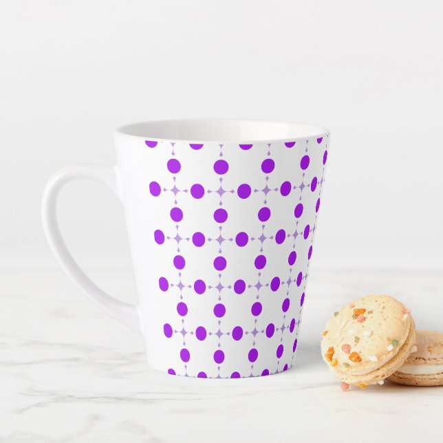 Purple Polka Dots, Polka Dot Pattern, Dots, Dotted Latte Mug (In Situ)