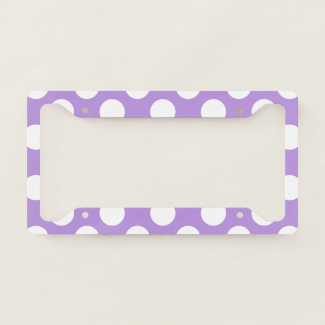 Purple Polka Dots, Polka Dot Pattern, Dots, Dotted License Plate Frame (Front)