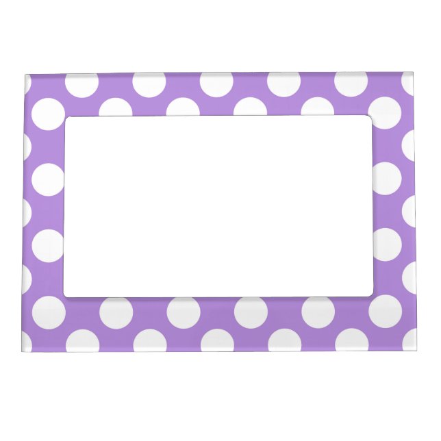 Purple Polka Dots, Polka Dot Pattern, Dots, Dotted Magnetic Frame (Front)
